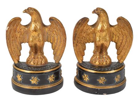 Lot #9057 John F. Kennedy?s Senatorial and Presidential Office Pair of Gold and Black Eagle Bookends - Image 1
