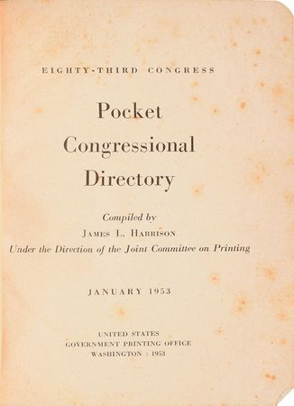 Lot #9004 John F. Kennedy's Secretary's 1953 Congressional Directory - Image 2