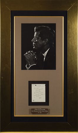 Lot #9038 John F. Kennedy Autograph Note Signed - Image 1