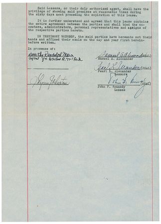 Lot #9009 John F. Kennedy 1953 Signed Document