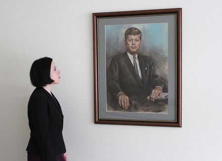 Lot #9032 John F. Kennedy Original Pastel Portrait Artwork by Louis Lupas - Image 1