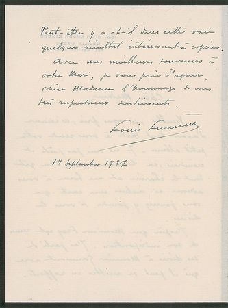 Lot #31 Louis Lumiere Handwritten Letter Signed - Image 2