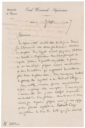 Lot #15 Louis Pasteur: Investigating the disease-stricken French silkworm population, Pasteur finds success with native eggs “prepared according to my directions” - Image 1