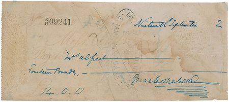 Lot #438. Charles Dickens Check