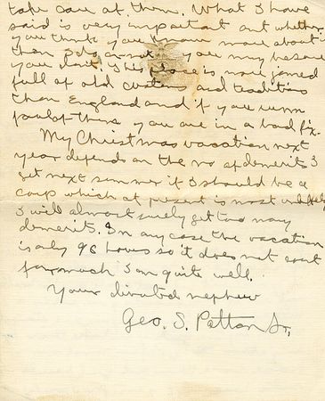 Lot #346 George S. Patton: Patton remarks on a West Point lecture—