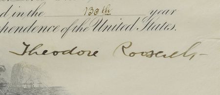 Lot #123 Theodore Roosevelt Signed Document - Image 2