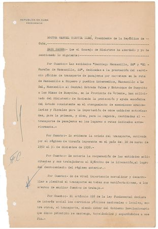 Lot #258 Fidel Castro Signed Document - Image 2