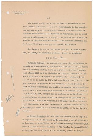 Lot #258 Fidel Castro Signed Document - Image 3