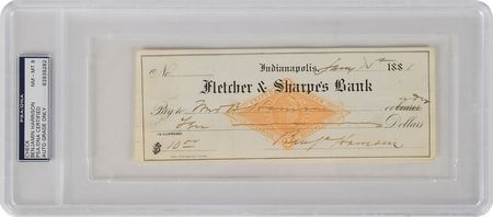 Lot #184 Benjamin Harrison Check - Image 1