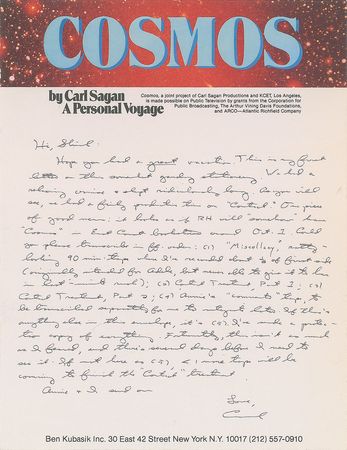 Lot #57 Carl Sagan Archive: Comprehensive archive from the files of Sagan's key assistant - Image 1