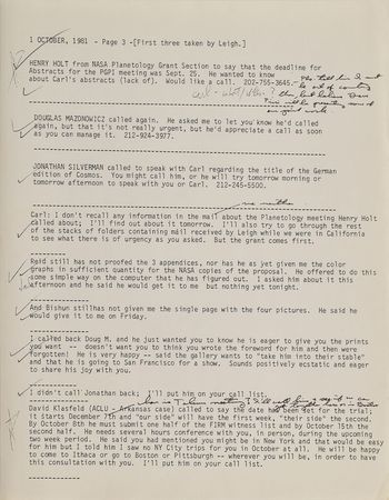 Lot #57 Carl Sagan Archive: Comprehensive archive from the files of Sagan's key assistant - Image 23