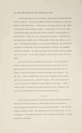 Lot #149 John F. Kennedy: Signed copy of JFK's first State of the Union - Image 1