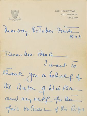 Lot #296 Wallis, Duchess of Windsor - Image 1