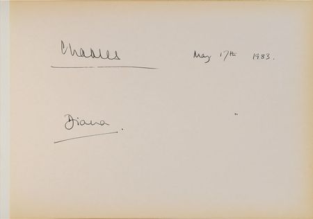 Lot #267 British Royalty: Sutton Place guest book signed by the Queen, Margaret, and Charles and Diana - Image 2
