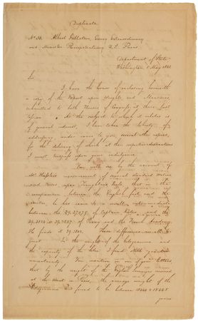 Lot #73 John Quincy Adams: Examining the metric standard in 1821??I hope to ascertain it with more perfect accuracy? - Image 1