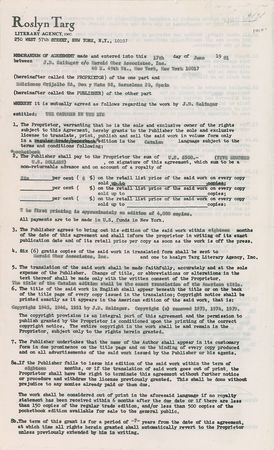 Lot #445 J. D. Salinger: Salinger approves a Catalan translation of The Catcher in the Rye - Image 2