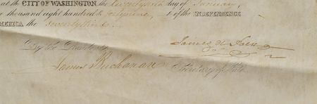 Lot #84 James K. Polk and James Buchanan Signed Document - Image 2