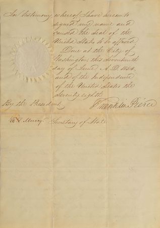 Lot #91 Franklin Pierce Signed Document - Image 2