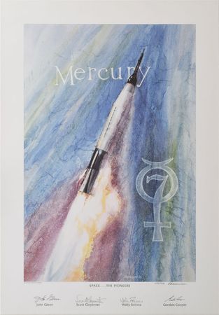 Lot #395 Mercury Astronauts Lithograph - Image 1