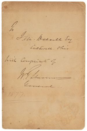 Lot #341 William T. Sherman Signed Photograph - Image 1