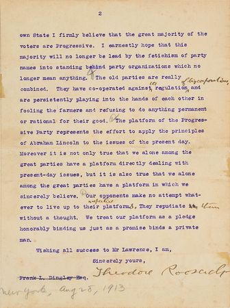 Lot #125 Theodore Roosevelt: 