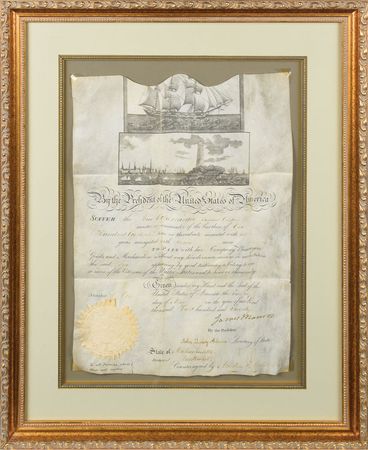 Lot #71 James Monroe and John Quincy Adams Signed Document - Image 1