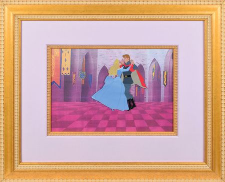 Lot #773 Sleeping Beauty and Prince Phillip production cel from Sleeping Beauty: Rare cel from the 'happily ever after' ending of Sleeping Beauty - Image 1