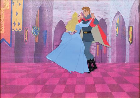 Lot #773 Sleeping Beauty and Prince Phillip production cel from Sleeping Beauty: Rare cel from the 'happily ever after' ending of Sleeping Beauty - Image 2