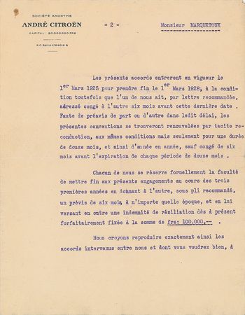 Lot #248 Andre Citroen Typed Letter Signed - Image 2
