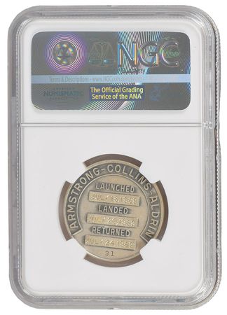 Lot #41 Michael Collins's Apollo 11 Flown Robbins Medal: Incredibly desirable flown Apollo 11 medal #31, from the collection of CMP Michael Collins - Image 2