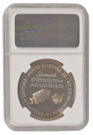 Lot #42 James Lovell's Apollo 13 Franklin Mint Proof Medal: Proof medallion from Lovell's personal collection - Image 2
