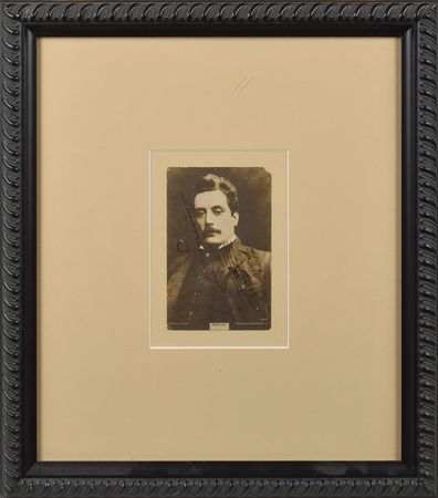 Lot #489 Giacomo Puccini: Brilliant signed photo with musical quote from La boheme - Image 1