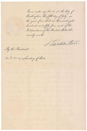 Lot #92 Franklin Pierce Signed Document - Image 2