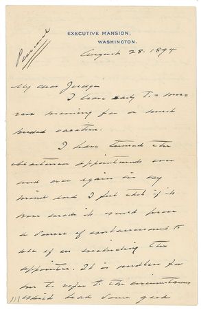 Lot #114 Grover Cleveland Handwritten Letter Signed - Image 1