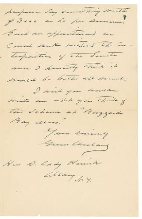 Lot #114 Grover Cleveland Handwritten Letter Signed - Image 3