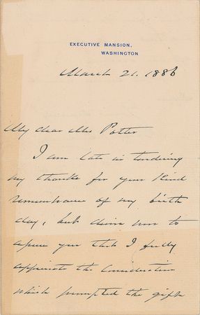 Lot #165 Grover Cleveland Handwritten Letter Signed - Image 1