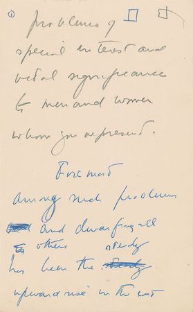 Lot #142 John F. Kennedy: Fourteen-page handwritten draft for a 1952 Senate campaign speech: 