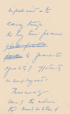 Lot #142 John F. Kennedy: Fourteen-page handwritten draft for a 1952 Senate campaign speech: 