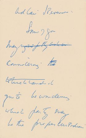Lot #142 John F. Kennedy: Fourteen-page handwritten draft for a 1952 Senate campaign speech: 