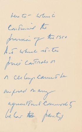 Lot #142 John F. Kennedy: Fourteen-page handwritten draft for a 1952 Senate campaign speech: 