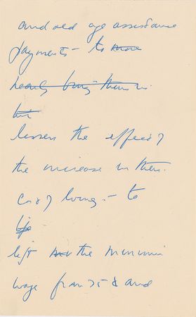 Lot #142 John F. Kennedy: Fourteen-page handwritten draft for a 1952 Senate campaign speech: 