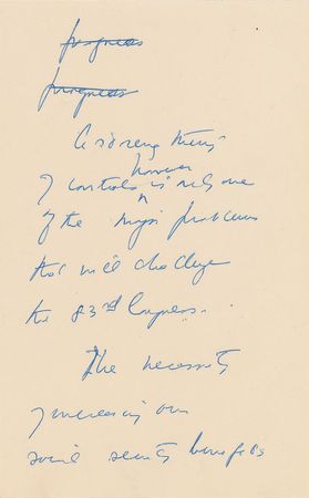 Lot #142 John F. Kennedy: Fourteen-page handwritten draft for a 1952 Senate campaign speech: 