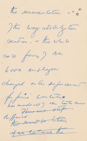 Lot #142 John F. Kennedy: Fourteen-page handwritten draft for a 1952 Senate campaign speech: 