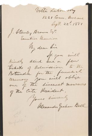 Lot #27 Alexander Graham Bell: After failing to