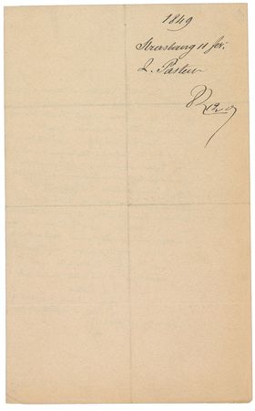 Lot #17 Louis Pasteur: Early letter penned during his studies in crystallography: 