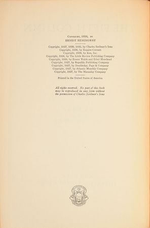 Lot #442 Ernest Hemingway: On the Broadway adaptation of The Fifth Column: 