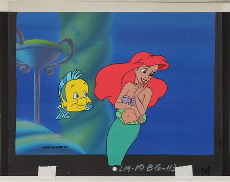 Lot #789 Ariel and Flounder production cels from The Little Mermaid TV Show Production Cels - Image 1