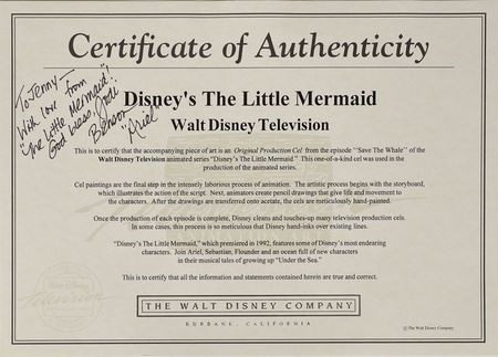 Lot #789 Ariel and Flounder production cels from The Little Mermaid TV Show Production Cels - Image 2