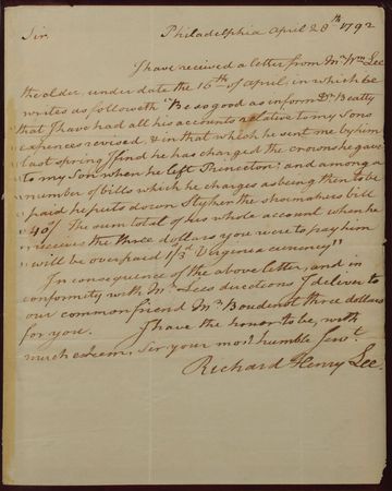 Lot #234 Richard Henry Lee: Scarce handwritten letter from the Virginian signer - Image 2