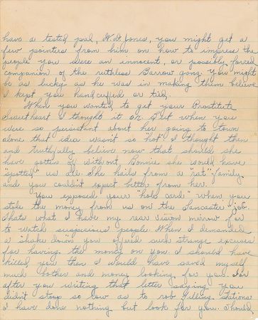 Lot #2032 Bonnie Parker and Clyde Barrow Autograph Letter Signed - Image 2